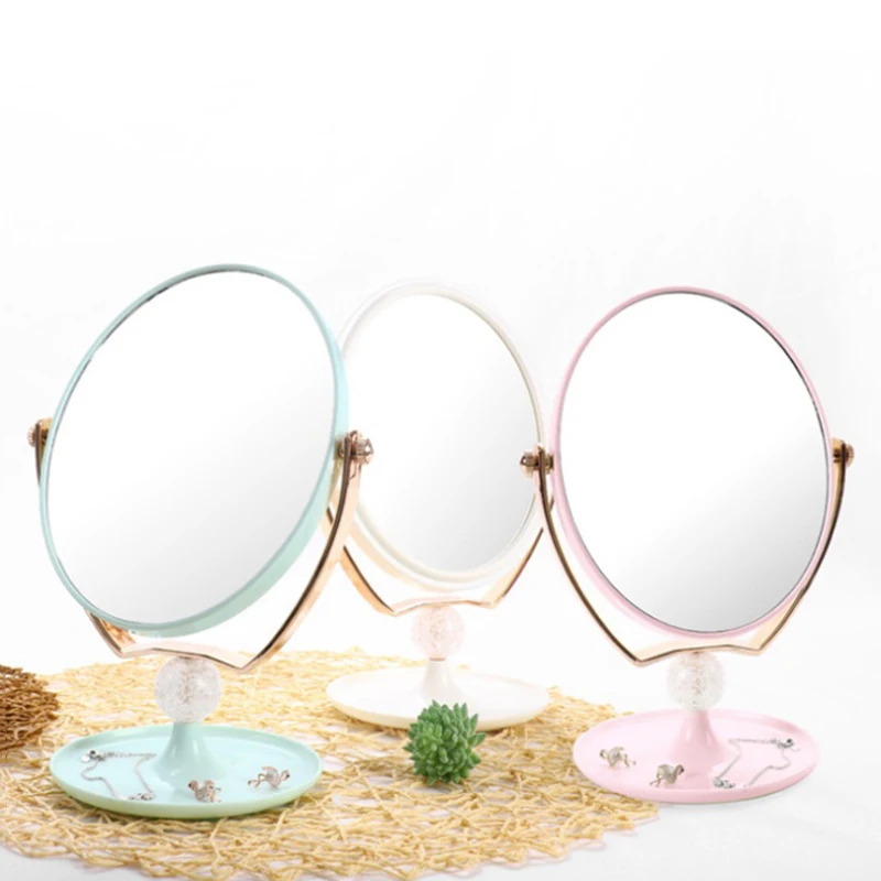 Простое настольное зеркало для макияжа двухстороннее многофункциональное