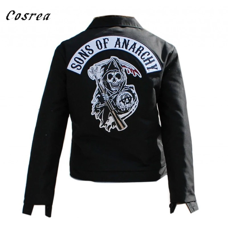 

Halloween Mens Black Punk Zipper Jacket Coat Sons of Anarchy jax Jackets Coats Sons of Anarchy Samcro Jax Winter Warm Coat