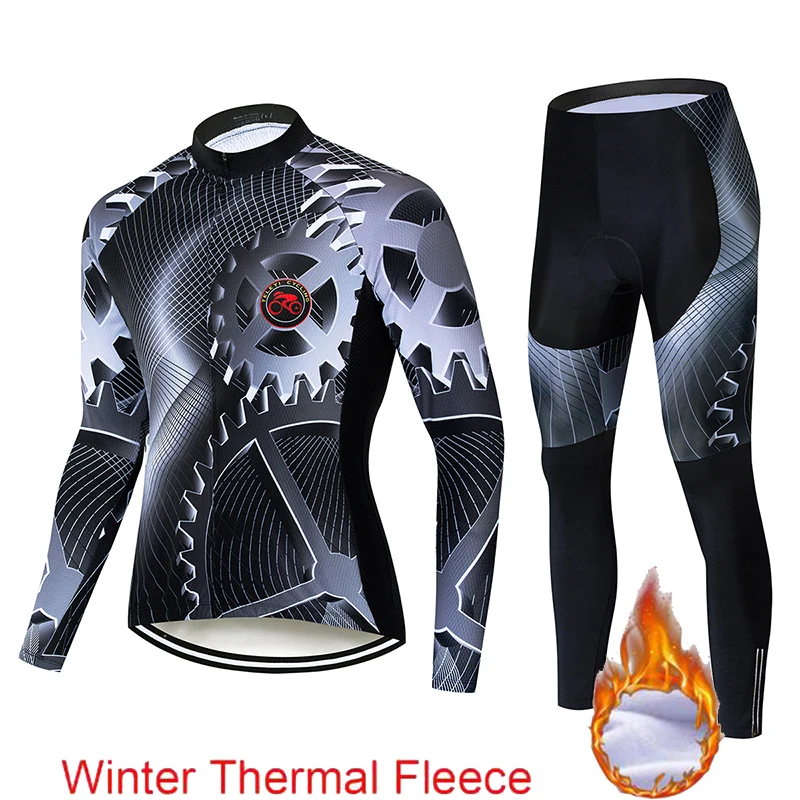 cycling set 9 Мужской зимний термо велосипедный комплект одежды teleyi с длинными рукавами для велоспорта Ropa Ciclismo мотобайк; велорубашка велосипедная одежда - Цвет: cycling set 9