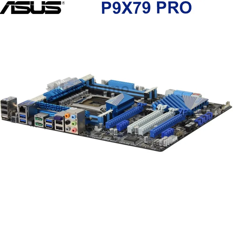 ASUS P9X79 PRO 100% Оригинальный настольный X79 X79M 2011 разъем LGA Core i7 LGA2011 DDR3 64 Гб PCI-E 3 0