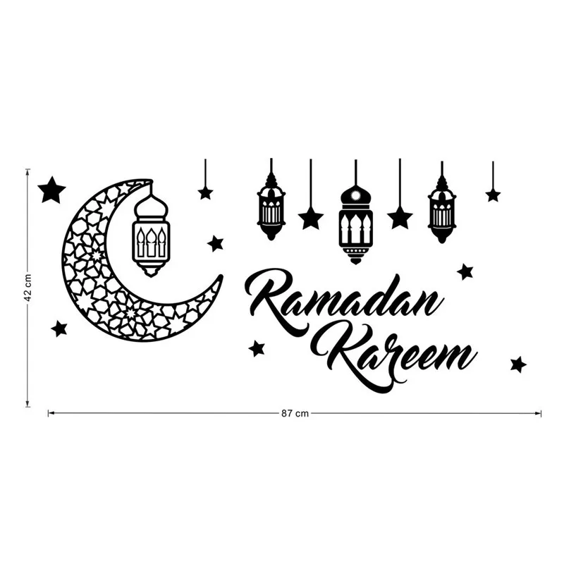 Наклейка на стену Eid Mubarak фонарь луна акриловая лампа Рамадан Декор для дома