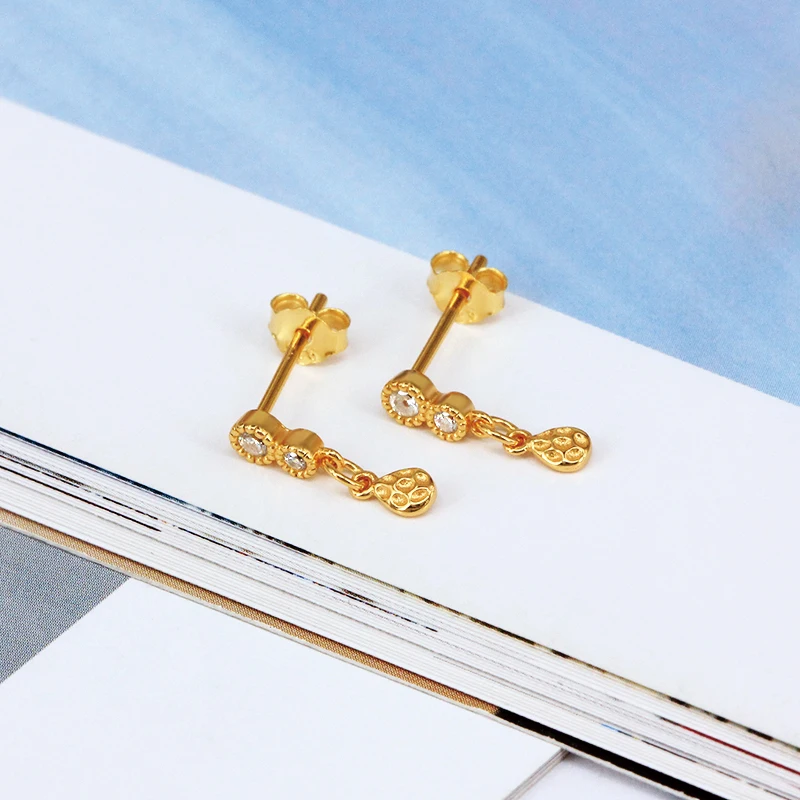 Женские серьги-гвоздики ROXI серьги из стерлингового серебра 925 пробы с золотыми