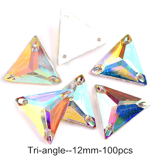 12mm-100pcs Смола Кристалл AB смолы Круглые пришивные стразы с плоским основанием пришивные стразы для одежды B3649 - Цвет: 12mm-100pcs