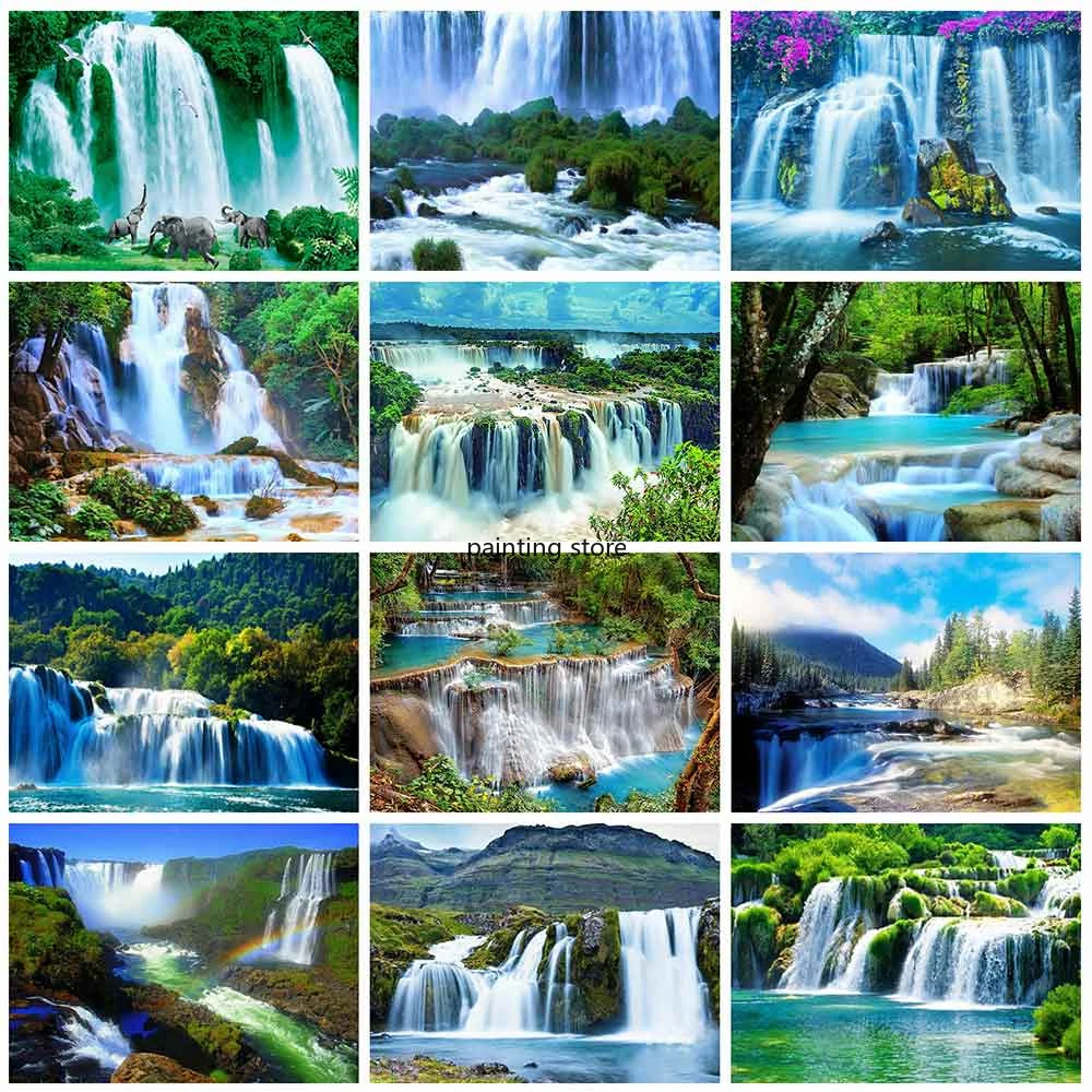 

Алмазная 5D картина «сделай сам» с изображением водопада стразы, полноразмерная Алмазная вышивка, пейзаж, мозаика, Набор для вышивки крестик...