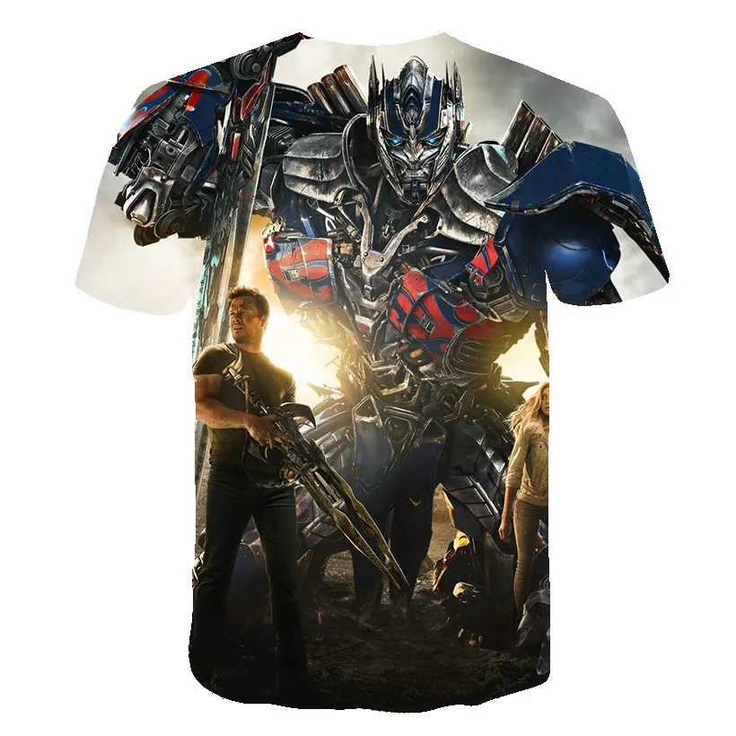 

2021 Summer 3D Cartoon Harajuku Movie Transformers Kids t-shirt Printing Boys Girls T-shirt O-neck Baby Tops