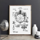 Патент с компасом, картина с гироскопом, морское настенное искусство, постеры, декор комнаты, печать, схема, идея подарка, настенные украшения