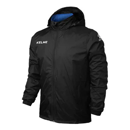 KELME, Спортивная Мужская Детская футбольная майка, куртка для бега, тренировочная куртка для упражнений, ветрозащитная одежда, пальто K15S605 - Цвет: Black