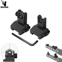 bugleman fiber iron sights optics flip up front and rear sights with visible red and green dots fit picatinny weaver rails