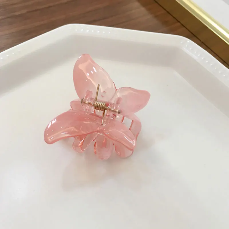 

Mini Hair Claw Butterfly Shape Crab Bath Clip Semitransparent Hairpin Resin Small Hair Clip Plastic Barrettes Hair Accessories