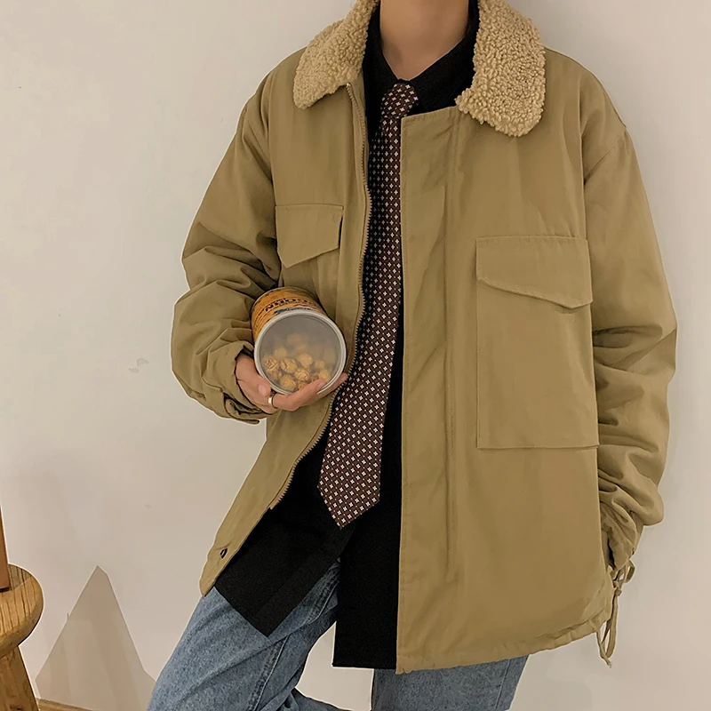 Зимняя мужская Рабочая грузовая одежда Outerwaer свободная Толстая хлопковая