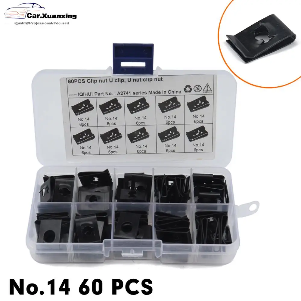 

50-200PCS/Set Speed Fasteners U/B Clips Interior Clips Spire Nut Clip Auto Captive Auto Screw Size 6 8 10 12 14 M5