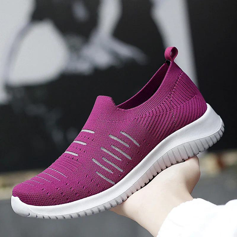 

Women Casual Sport Shoes Fashion Men Running Shoes Fly Weave Air Mesh Sneakers Black White Non Slip Footwear Breathable Jogging