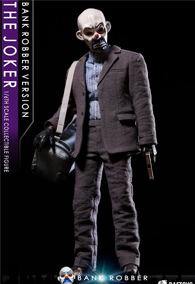

For Collection 1/6 Scale Solider DAFTOYS F02 Bat Bank Robber Clown The Joker Clothes & Weapon Accessory with Double Heads