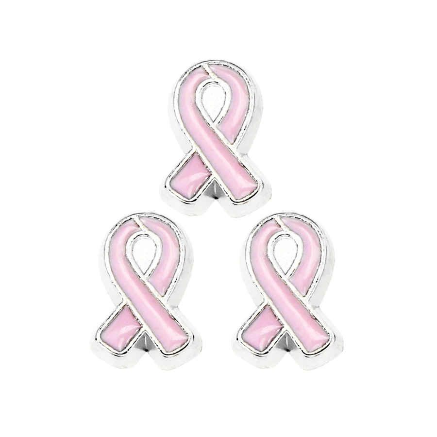 Оптовая продажа 10 шт подвешиваемый кулон жизни Шарм Розовая лента медальон