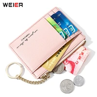 keychain deisnger small card holder wallets women fashion pu leather card holders female wallet mini coin purses pocket