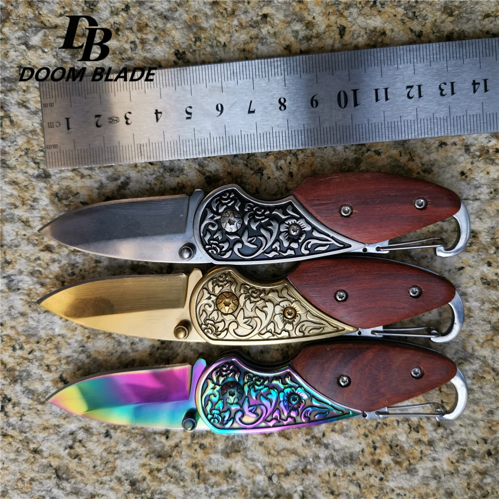 135 мм(5,3 '') 58HRC складной нож Karambit тактические спасательные карманные ножи деревянная ручка коготь из Нержавеющей Стали походный охотничий нож