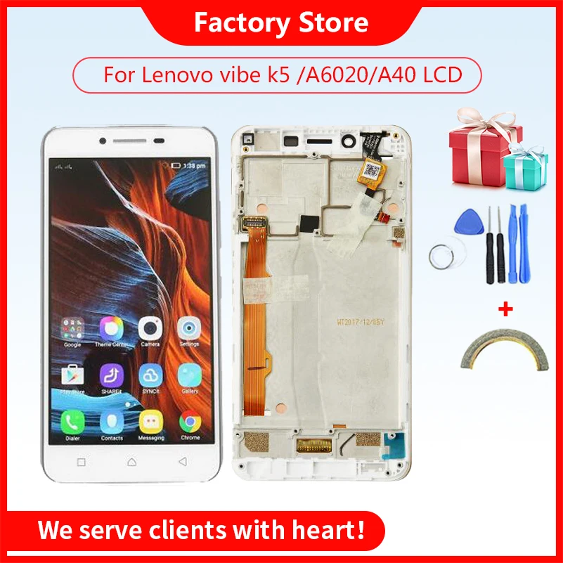 ЖК-дисплей качества AAA для Lenovo VIBE K5 A6020 A40, ЖК-дисплей, сенсорная панель, дигитайзер в сборе с рамкой, запасные части