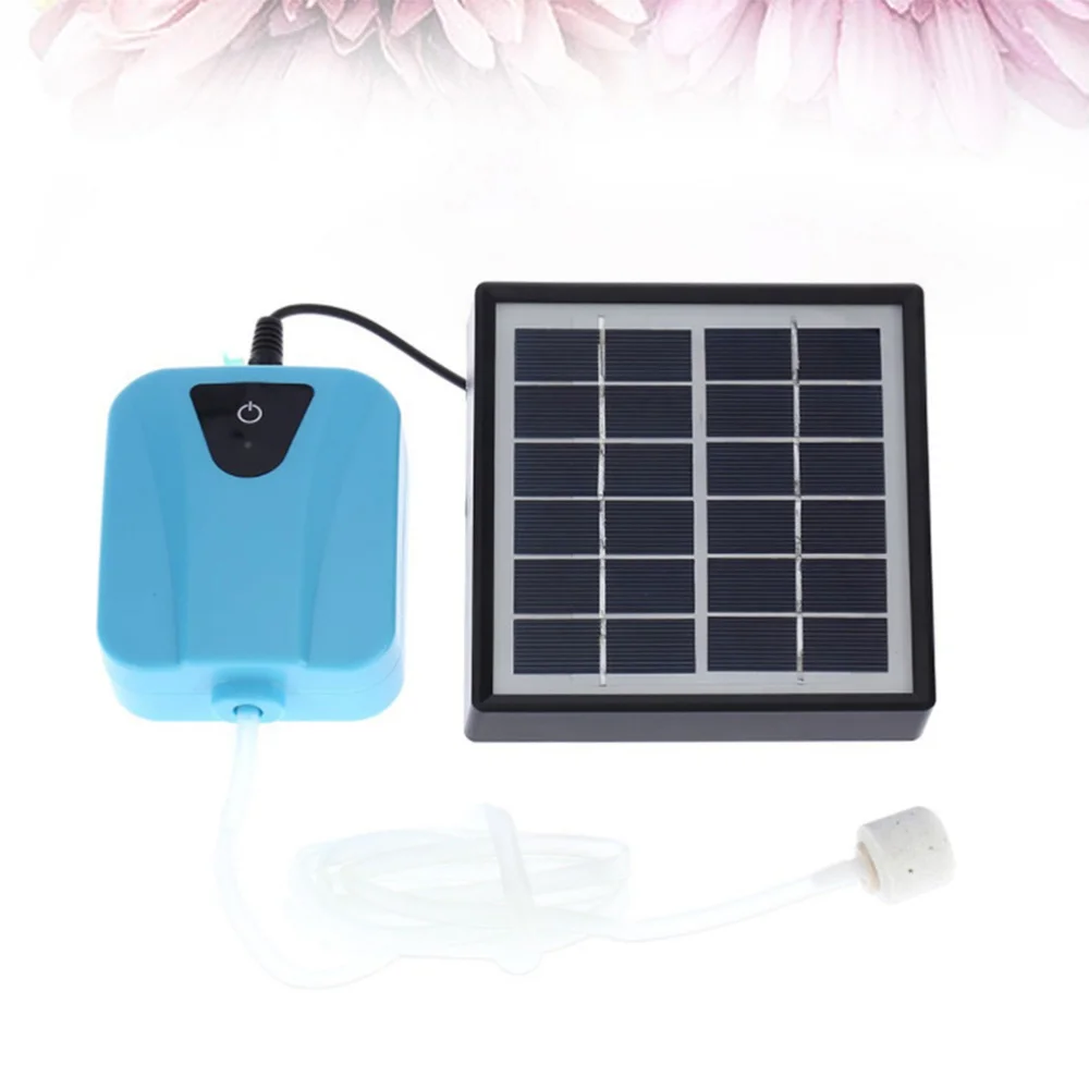 

Dual Solar Power Aquarium Fish Tank Oxygen Pump Creative Outdoor Fishing Oxygen Pump (Sky-blue)