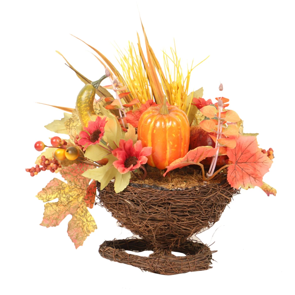 

Decorative Pumpkins, Artificial Pumpkins Fake Pumpkin Thanksgiving Decoration, Pumpkins With Gourds And Maple Serviceable