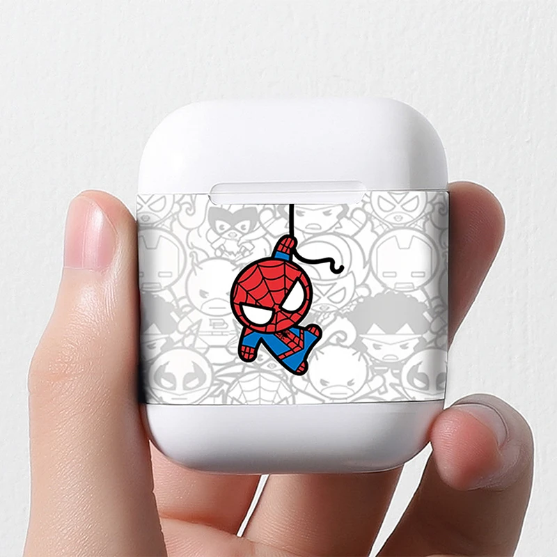 Marvel Железный человек чехол наклейка s для Airpods стикер защита от пыли кожи протектор милый человек-паук Капитан магнитная кожа для Airpod Stiker