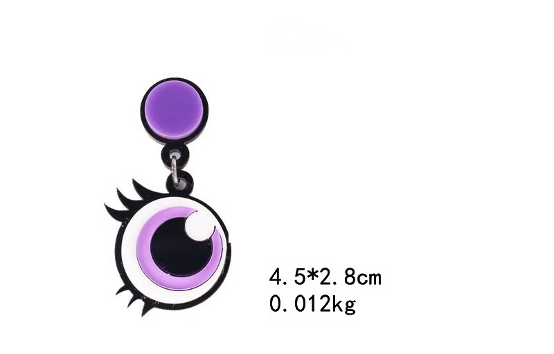 Креативные забавные акриловые серьги-капли с большими глазами ресницы крупные