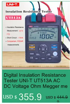UNI-T UT502A цифровой тестер сопротивления изоляции er Мегаомметр вольтметр переменного тока непрерывность тест ЖК-подсветка Высоковольтная индикация