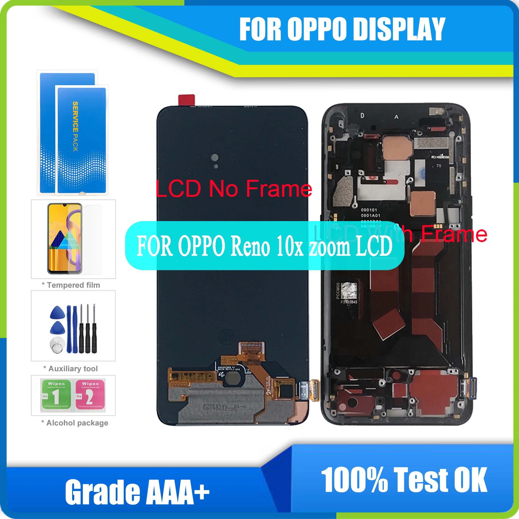 

6,6 "оригинальный Amoled M & Sen для Oppo Reno 10x zoom ЖК-дисплей экран рамка + сенсорная панель дигитайзер для Oppo Reno 10x Zoom CPH1919