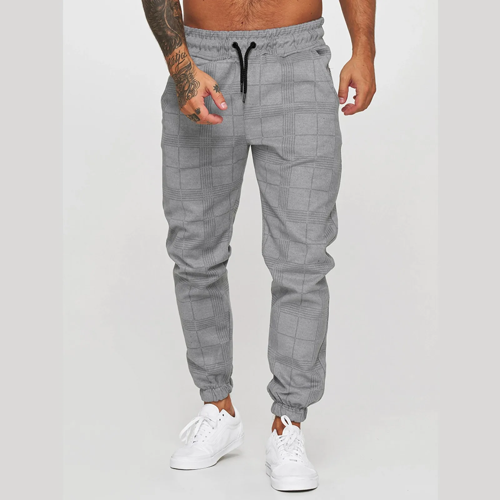 

Мужские осенне-зимние брюки, повседневные свободные полосатые спортивные Штаны на шнуровке для бега, удобные простые высококачественные Ш...