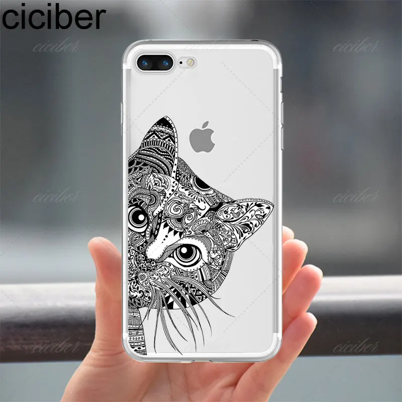 Мягкий чехол из ТПУ для iPhone 11 с котом слоном совой телефона Iphone 12 Pro Max Mini 7 6 6S 8 Plus 5S