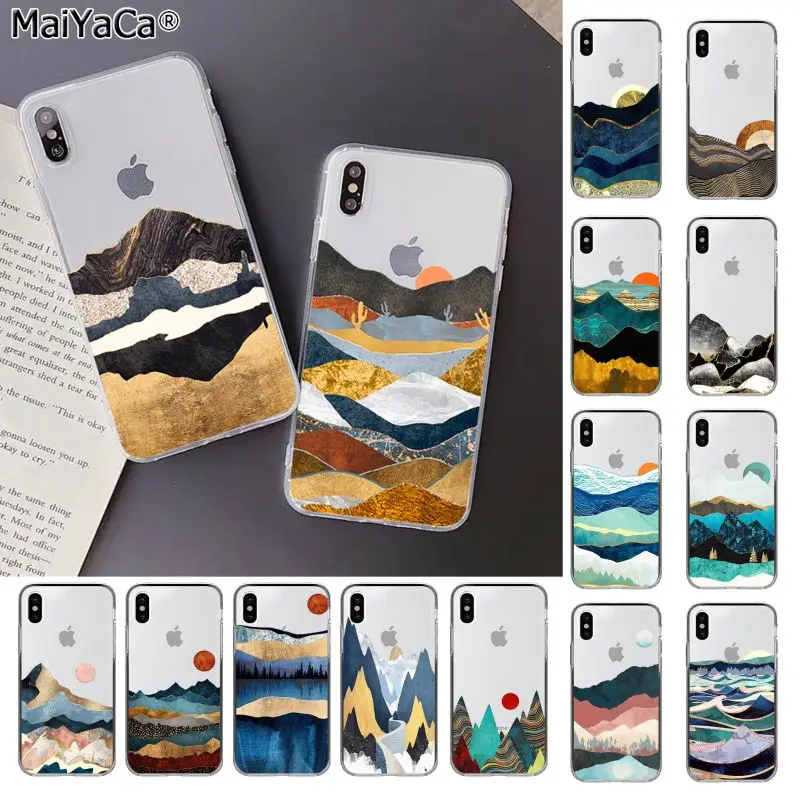 

MaiYaCa Mountain Marble Moon Sun Forest Tree Beautiful Phone Case for iphone 13 11 pro XS MAX 8 7 6 6S Plus X 5 5S SE XR cover