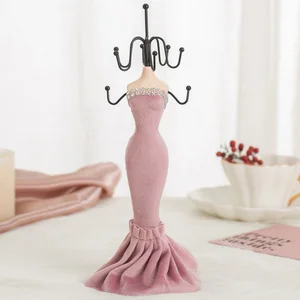 Розовый рыбий хвост юбка Манекен ювелирные изделия Органайзер стойка Дисплей Стенд для магазин счетчиков ювелирные изделия показ