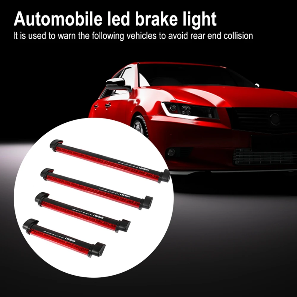 

1Pcs 12V Red Car LED Third Brake Lights Bar Rear Parking Signal Lamp Truck High Mount Stop Warning Light Universal