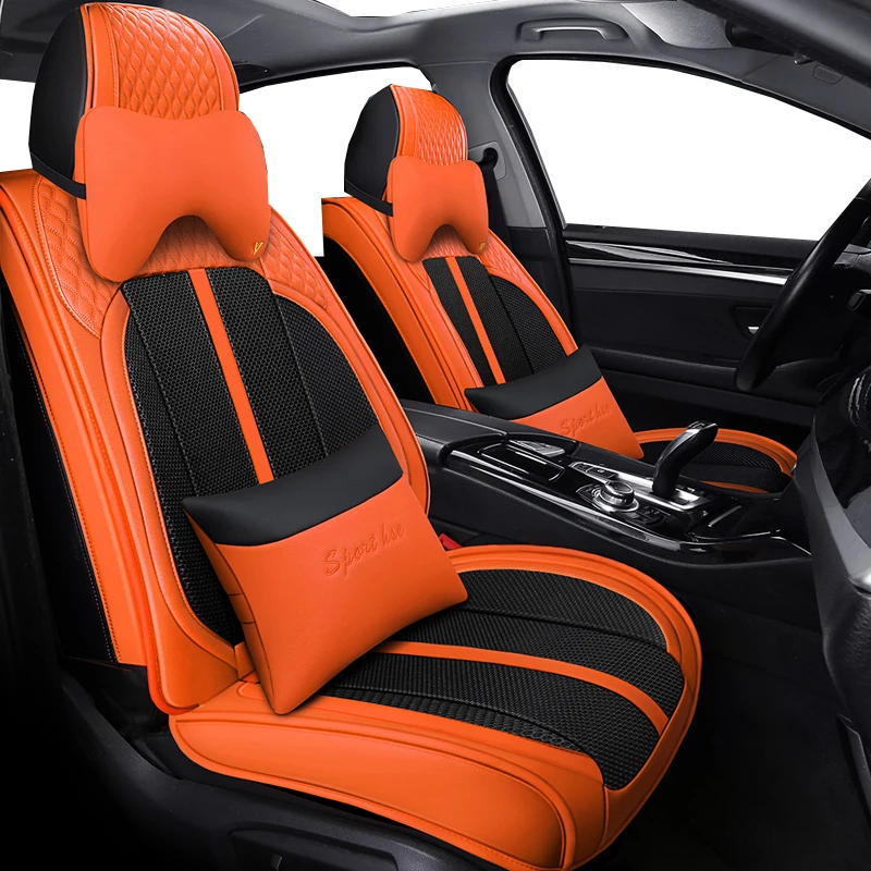 Полное покрытие искусственная кожа чехол для автомобильного сиденья льняное