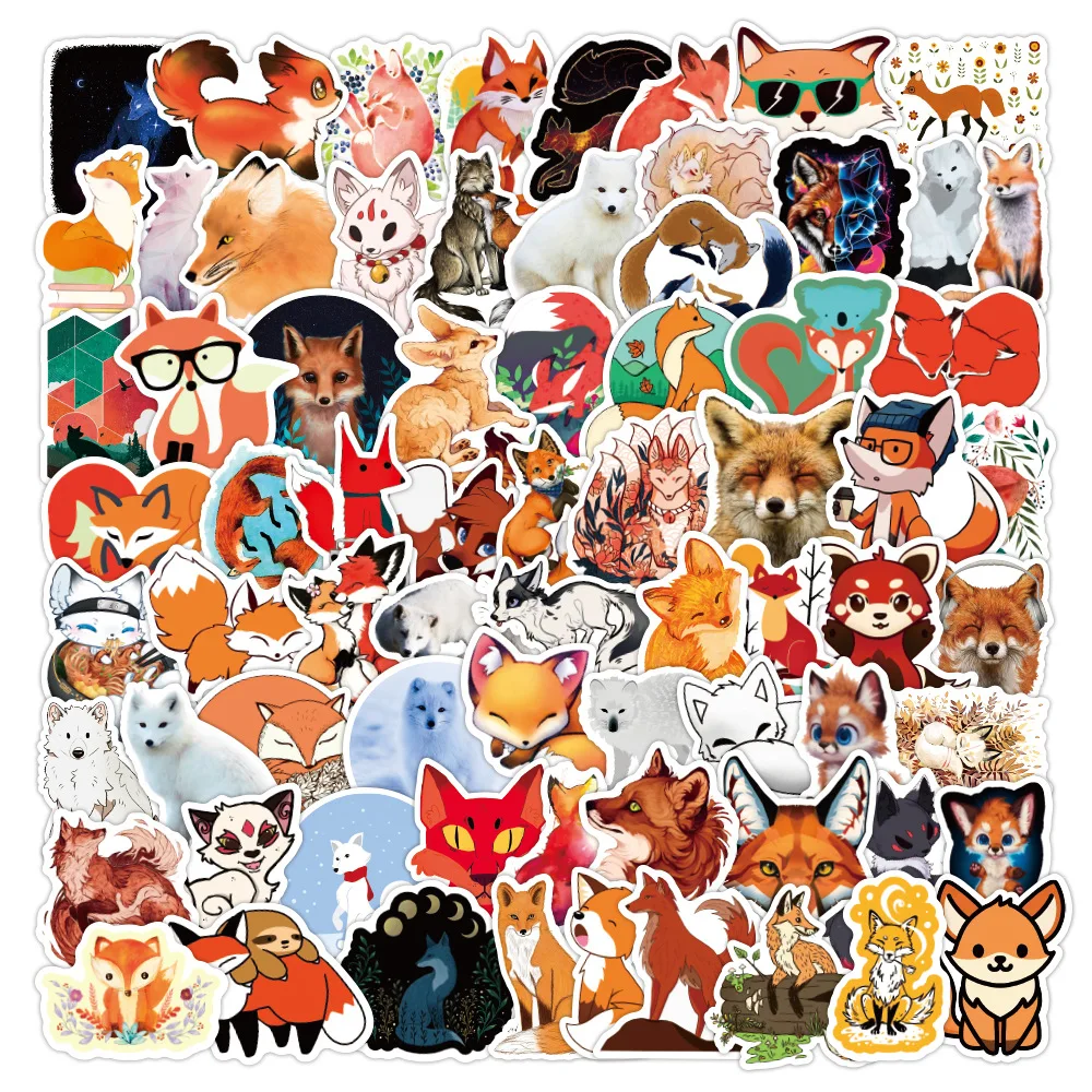 

10/50/100pcs Cartoon Cute Little Fox Stickers Pack Scrapbook Suitcase Laptop Phone Guitar Decoration Waterproof Sticker Decals