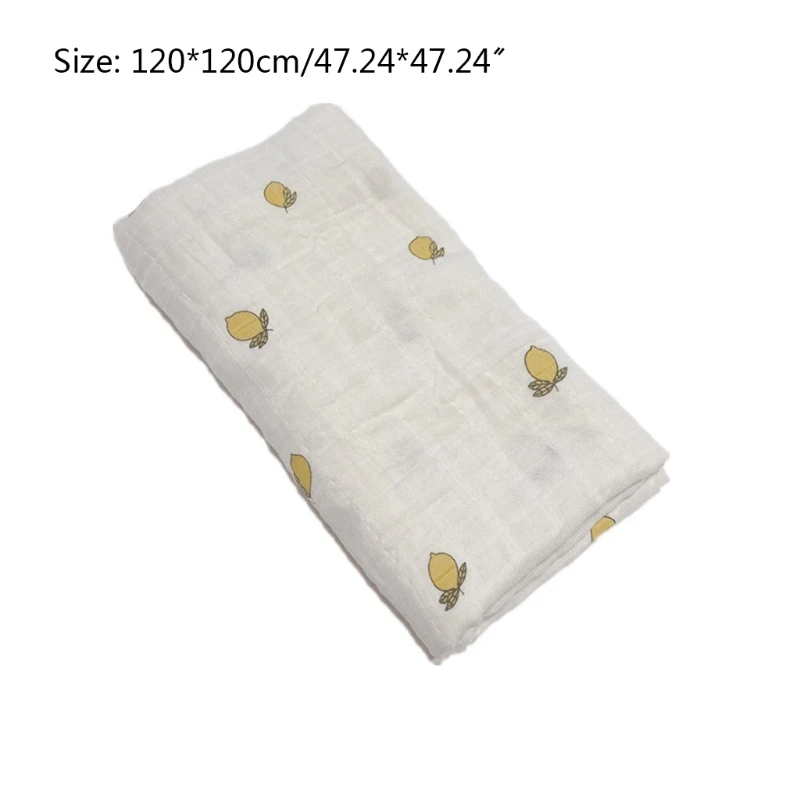 Manta de fruta para beb&eacute; reci&eacute;n nacido, edred&oacute;n de muselina, suave, org&aacute;nico, carrito de ni&ntilde;o, ropa de cama-5