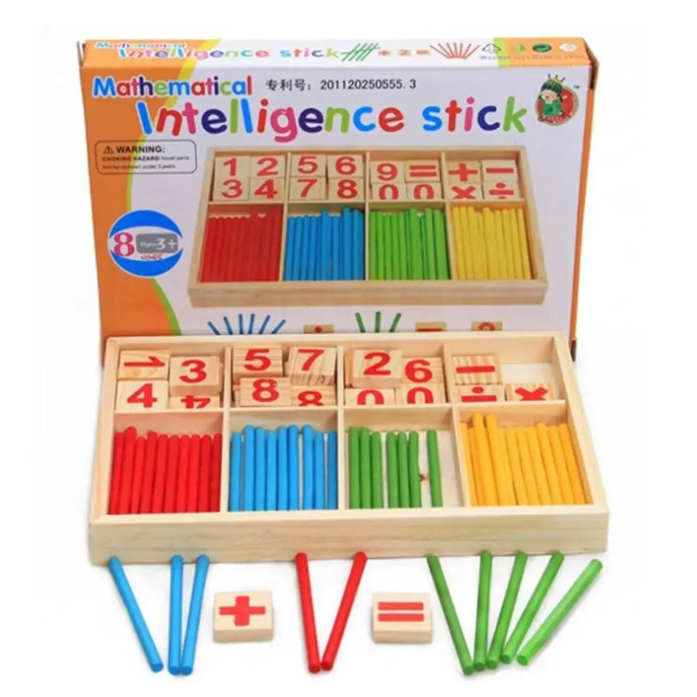

Preschool Educational Toys Wooden Mathematical Intelligence Stick Block Counting Sticks for Girls and Boys