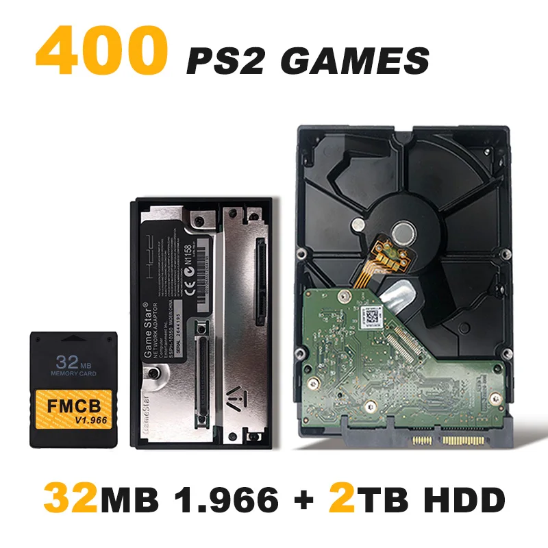 32MB and 2TB FMCB v1.966 8/16/32/64 Мб карта памяти для PS2+ 3," жесткого диска SATA HDD 80 Гб/320 Гб/500 Гб/1 ТБ/2 ТБ с игр+ жесткого диска SATA HDD адаптер - Цвет: 32MB and 2TB