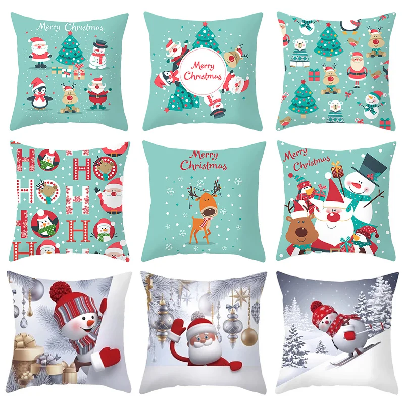 

Merry Christmas Cushion Cover Christmas Decorations For Home 2021 Cristmas Ornament Noel Xmas Decor Navidad Happy New Year Gifts