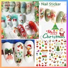 Рождественская елка, наклейка для ногтей, художественное украшение, конфеты, подарки, Снежная наклейка для ногтей, наклейка для маникюра, дизайн ногтей, Санта-Клаус