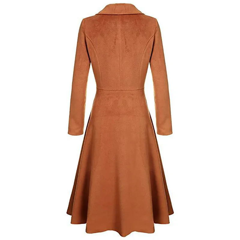 

Women's Spring Wool Long Jacket Autumn Trench Coat Ladies Outerwear Windbreaker Female Cardigans 2021 Fshion Clothing