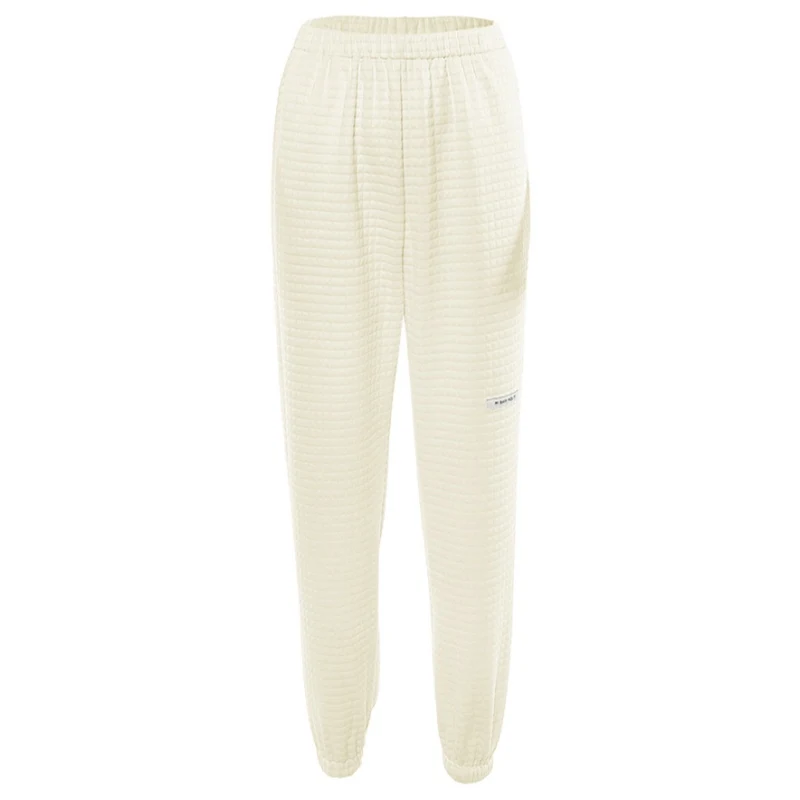Beige trouser Hugcitar с высокой талией повседневное свободная брюки карго осень зима Женская мода уличная одежда штаны - Цвет: Beige trouser