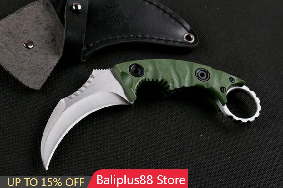 

Нож Karambit коготь Stri Satin D2 лезвие G10 рукоятка самооборона тактический карманный нож с фиксированным клинком охотничий EDC инструмент для выжива...