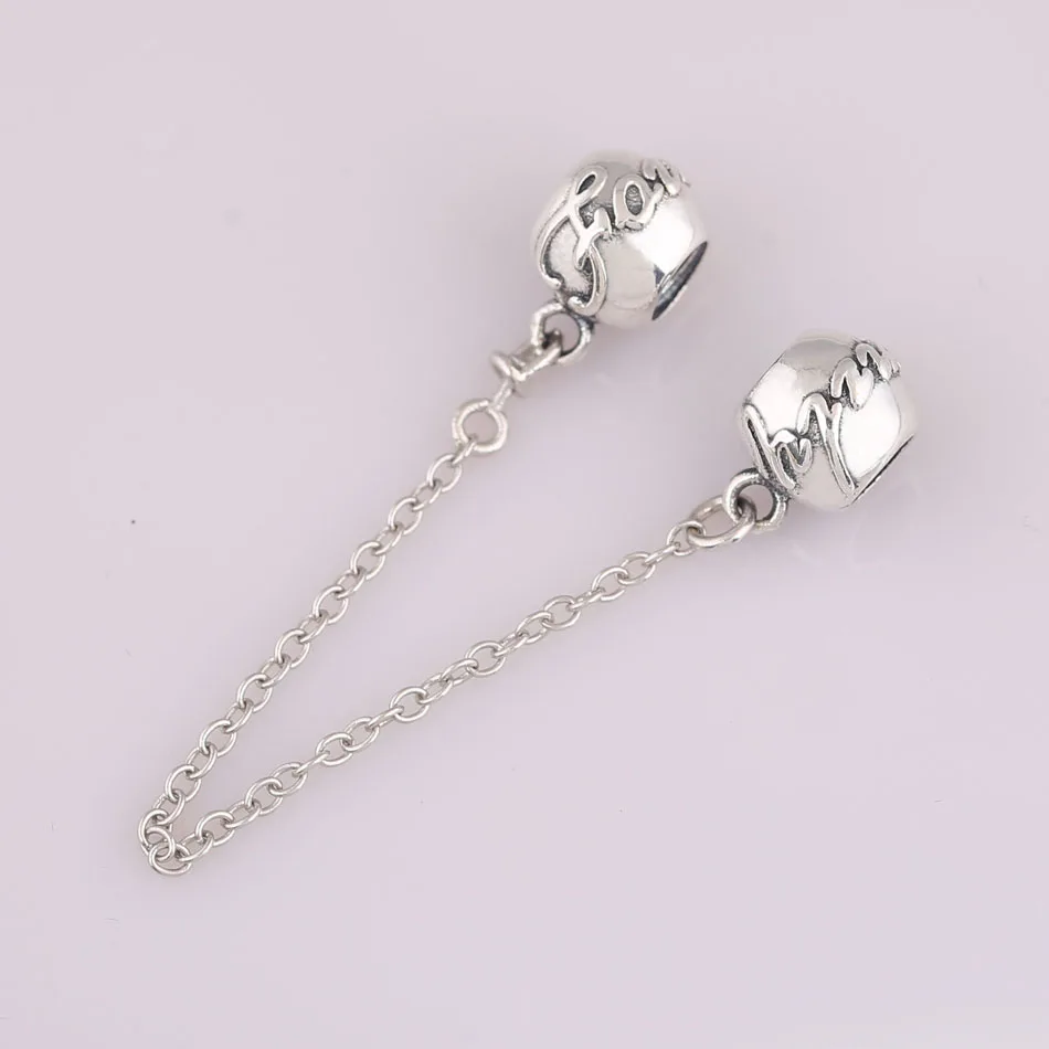 S925 DIY ювелирные изделия любовь всегда безопасная цепочка Шарм подходит для