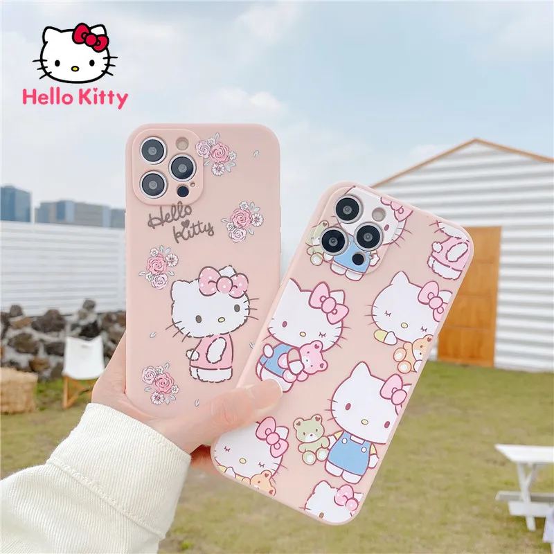 

Hello Kitty for IPhone 7/8P/X/XR/XS/XSMAX/11/12Pro/12mini Cartoon Anti-drop and Scratch-resistant Matte Soft Shell