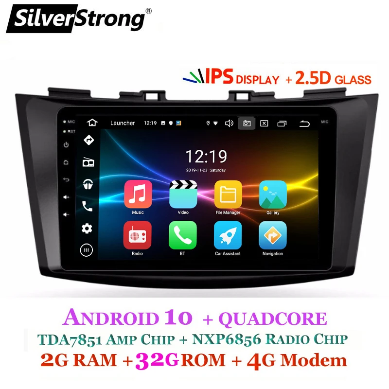 4G SIM модем Автомобильный gps Радио ips Android10.0 для SUZUKI SWIFT Maruti VDI VXI LDI LXI SilverStrong для автомобиля Suzuki MP3 аудио - Цвет: swift-M3-2G32G