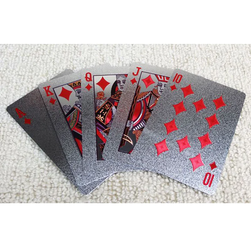 Silver/Gold/Black Pokers Luxury Design High Quality Plastic Cards Waterproof And Dull Polish Poker | Спорт и развлечения