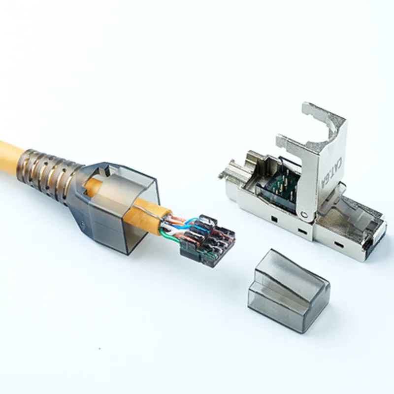 Экранированная кристаллическая головка Cat6a Ethernet RJ45 адаптер Adsl модем CAT6A разъем многоразового использования типа кристаллическая головка Ethernet разъем 10 гигабайт