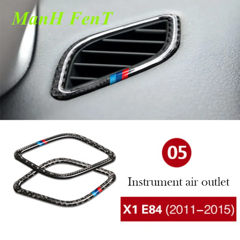 

For BMW X1 E84 Dashboard Air Outlet Frame Real Carbon Fiber Interior Accessories Car Decoration 3D Sticker 2011-2015
