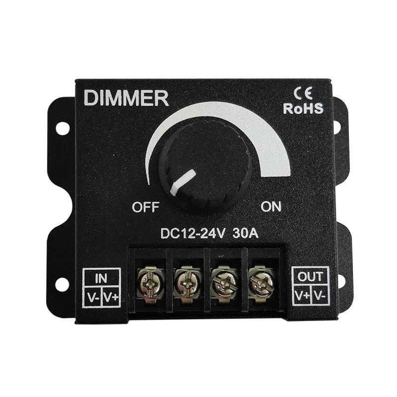 RF светодиодный бесступенчатый диммер DC 12V 24V 30A 720W с пультом дистанционного