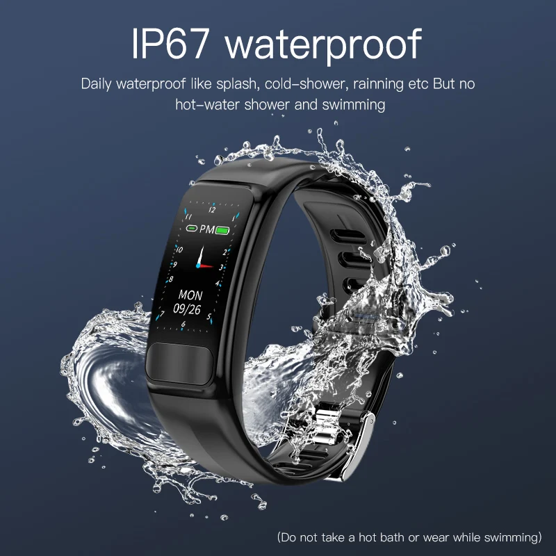Смарт браслет Greentiger P12 ЭКГ ии PPG SPO2 пульсометр оксиметр артериальное давление IP67